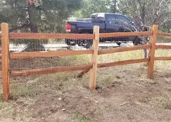 Wood fence installation in progress in Englewood Colorado
